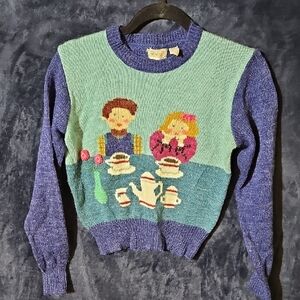 Vintage Genesis Blue and Green Graphic Sweater
